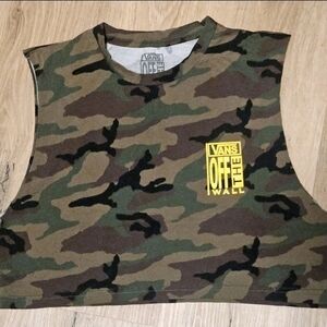 Vans Camo Tank Crop Shirt Junior Ladies